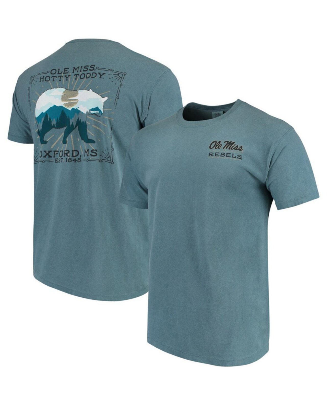 Мужская синяя футболка Ole Miss Rebels State Scenery Comfort Colours Image One