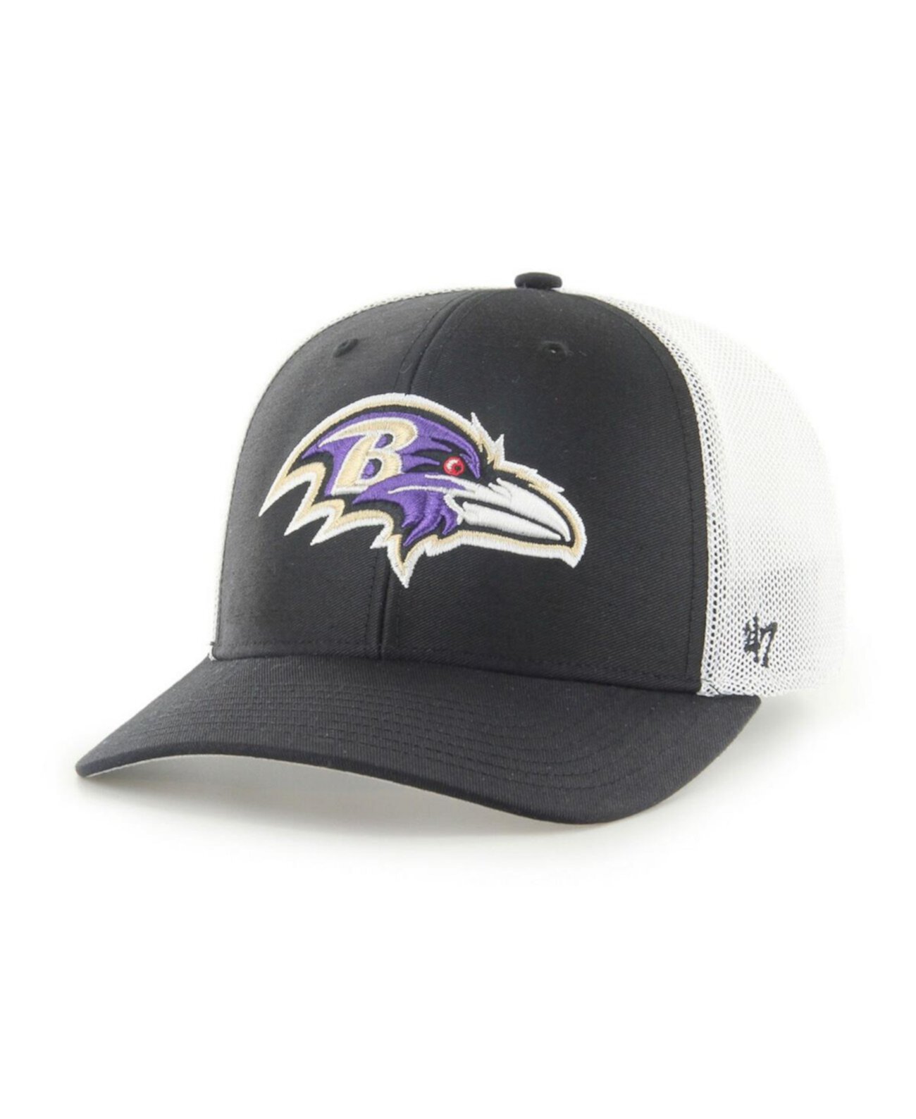 Мужская черно-белая бейсболка Baltimore Ravens Trophy Trucker Flex Hat '47 Brand