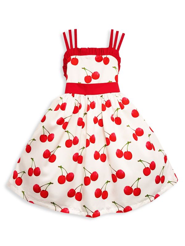 Платье с вишневым принтом для маленьких девочек и девочек Joe-Ella
