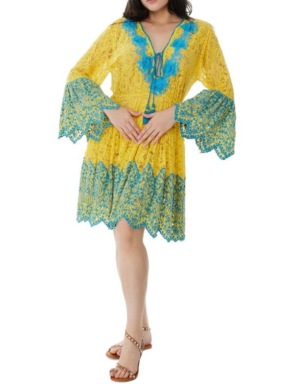 Кружевное прозрачное платье с цветочным принтом Ranee's