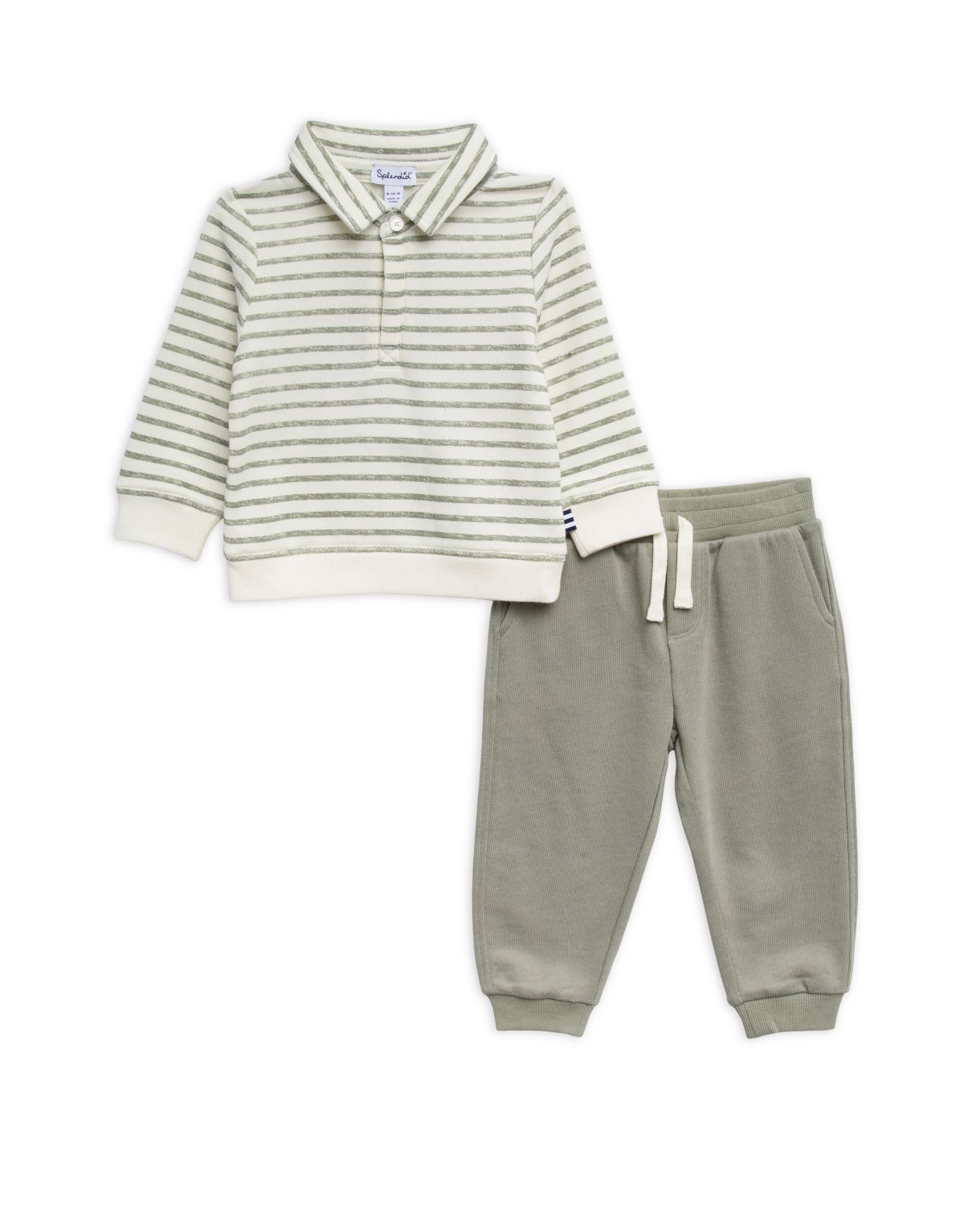 Двухсекционная рубашка-поло в полоску для маленького мальчика и amp; Комплект для джоггеров Splendid