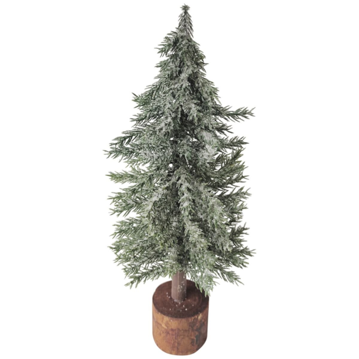 13.75&#34; Frosted Icy Pine Tree with Jute Base Christmas Decoration Christmas Central