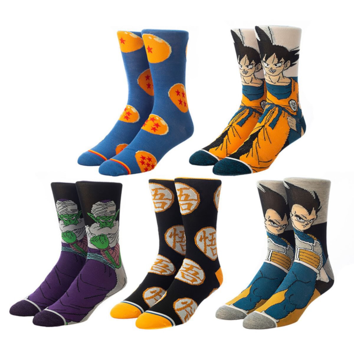 Набор из 5 мужских носков для экипажа Dragon Ball Z (5 шт.) BIOWORLD