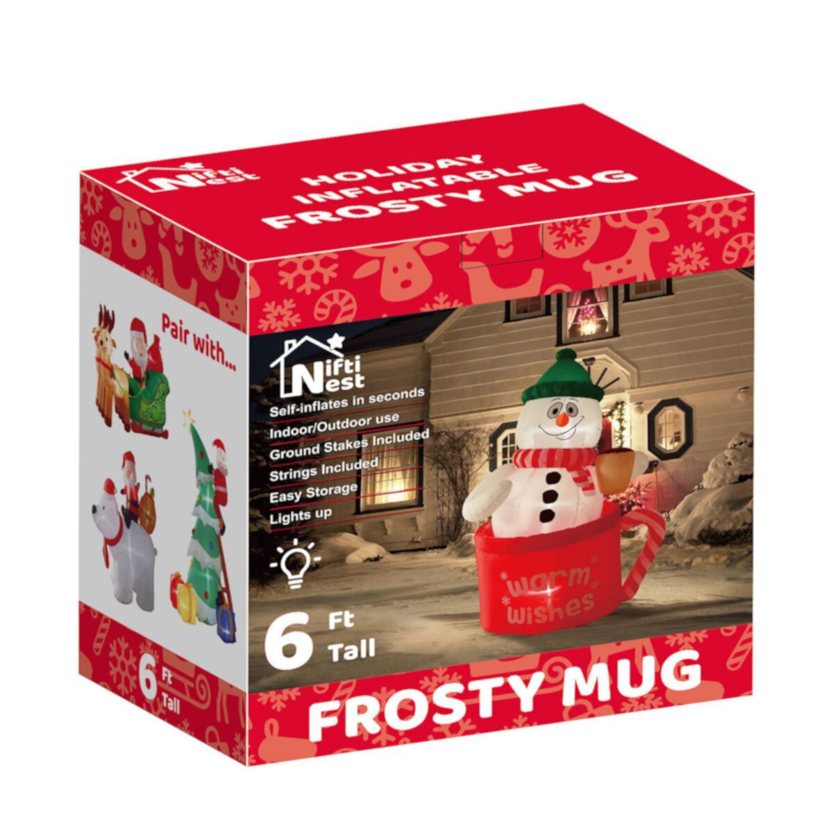 6' Ft Frosty Mug Holiday Inflatable Popfun