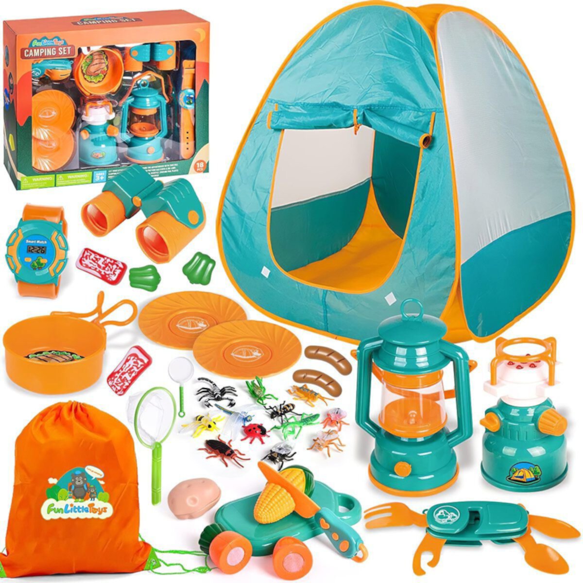 Kids Camping Play Tent, 35 PCS with Accessories Popfun