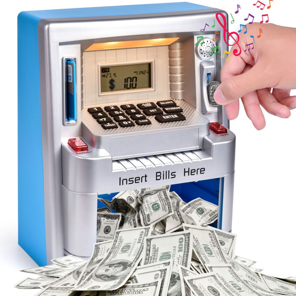 Реалистичный банкомат-копилка для ролевых игр Popfun