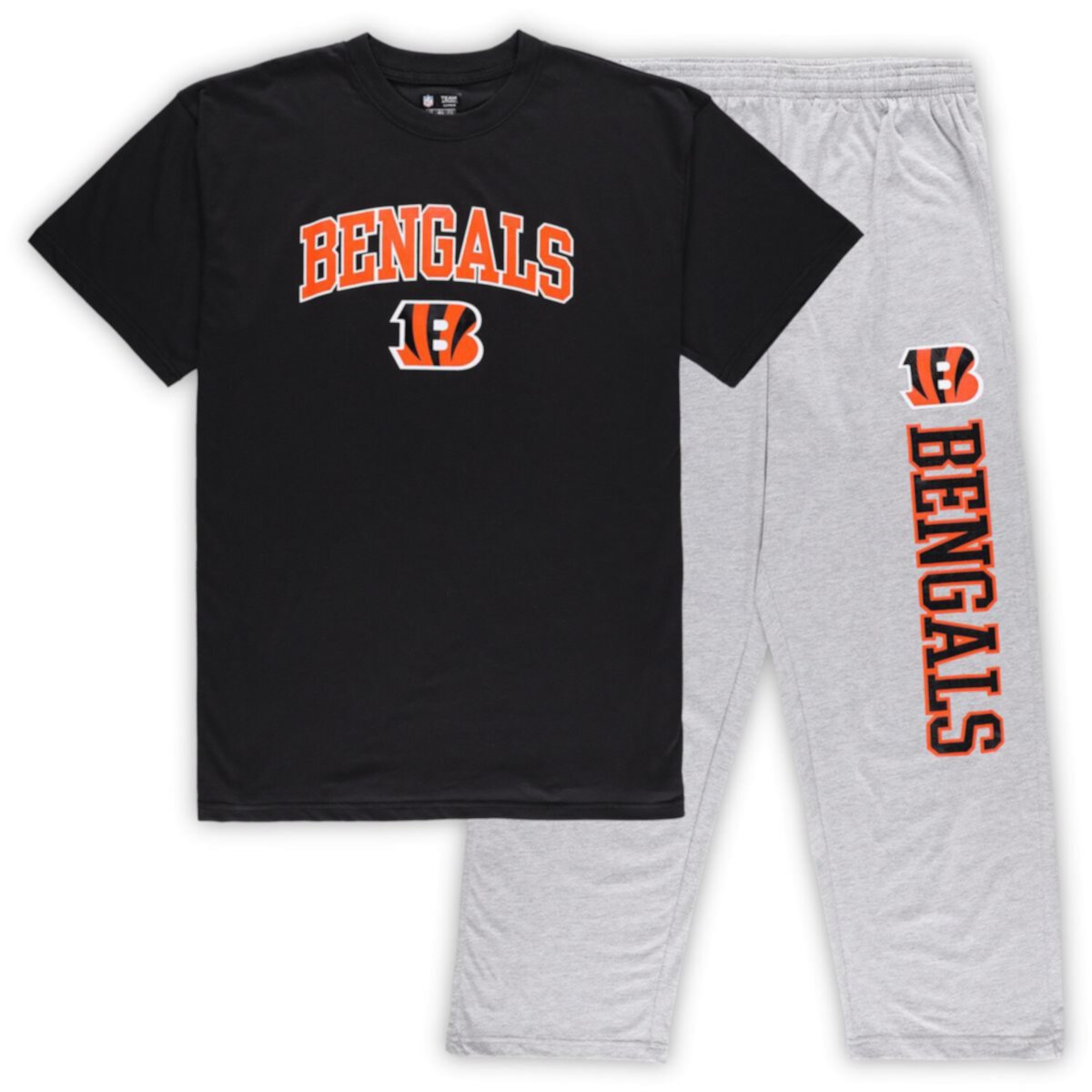 Мужская Пижама Concepts Чёрный/Серый Cincinnati Bengals Big & Tall Unbranded