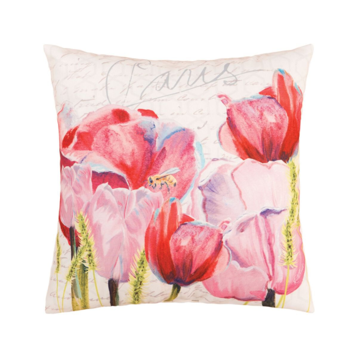 Декоративная подушка C&F Home Pink Tulips с цветочным принтом для дома и улицы C&F Home