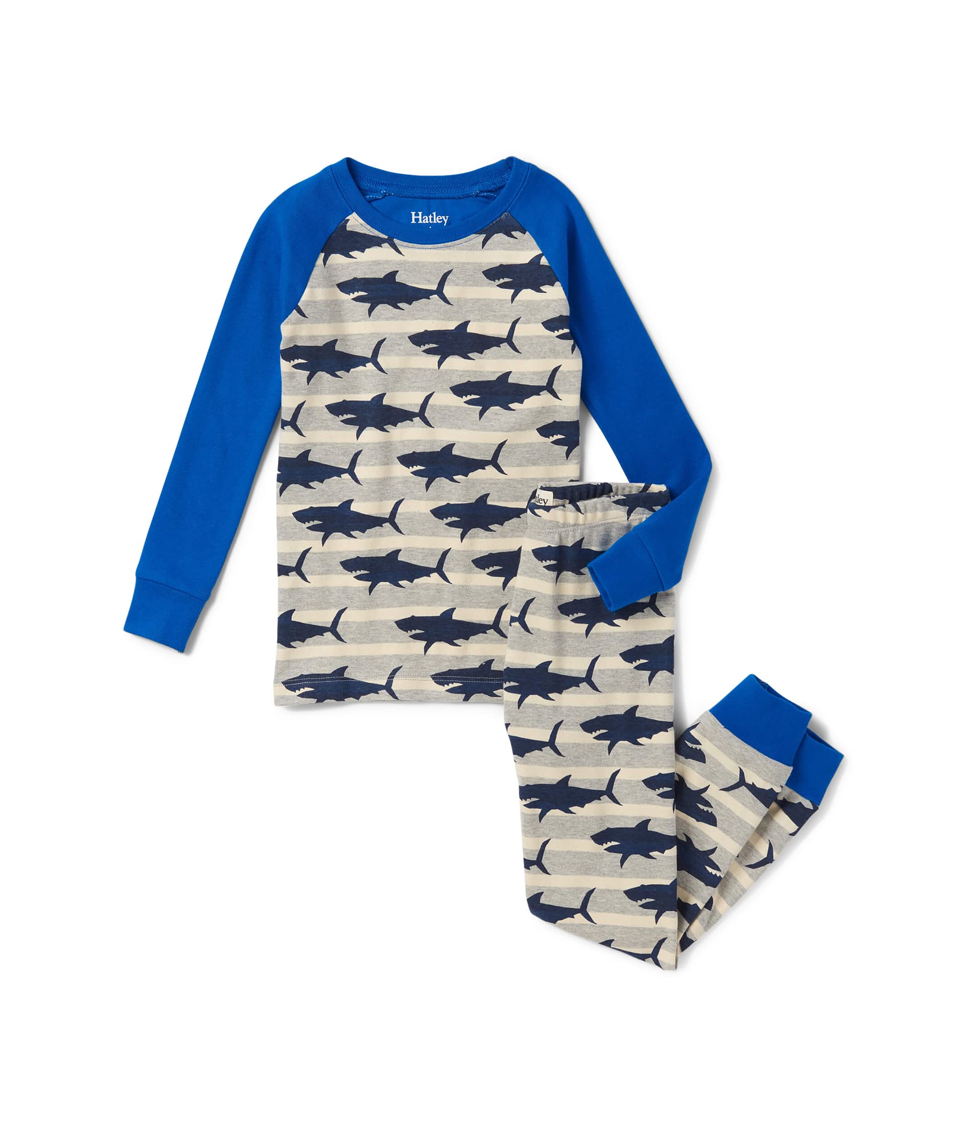 Пижамный комплект с регланами Hungry Sharks (для малышей/малышей/больших детей) Hatley