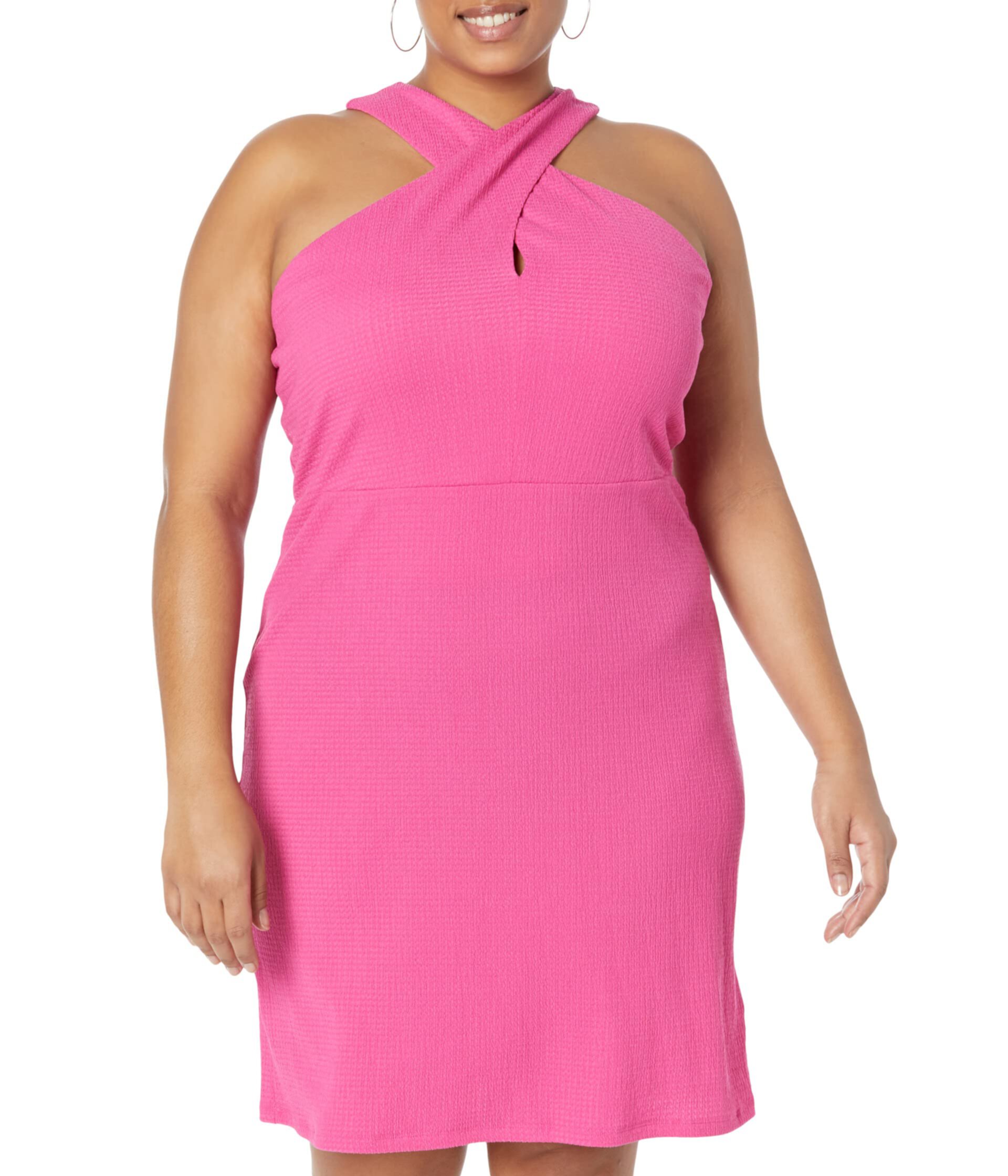 Plus Size Solid Crisscross Mini Dress Michael Kors