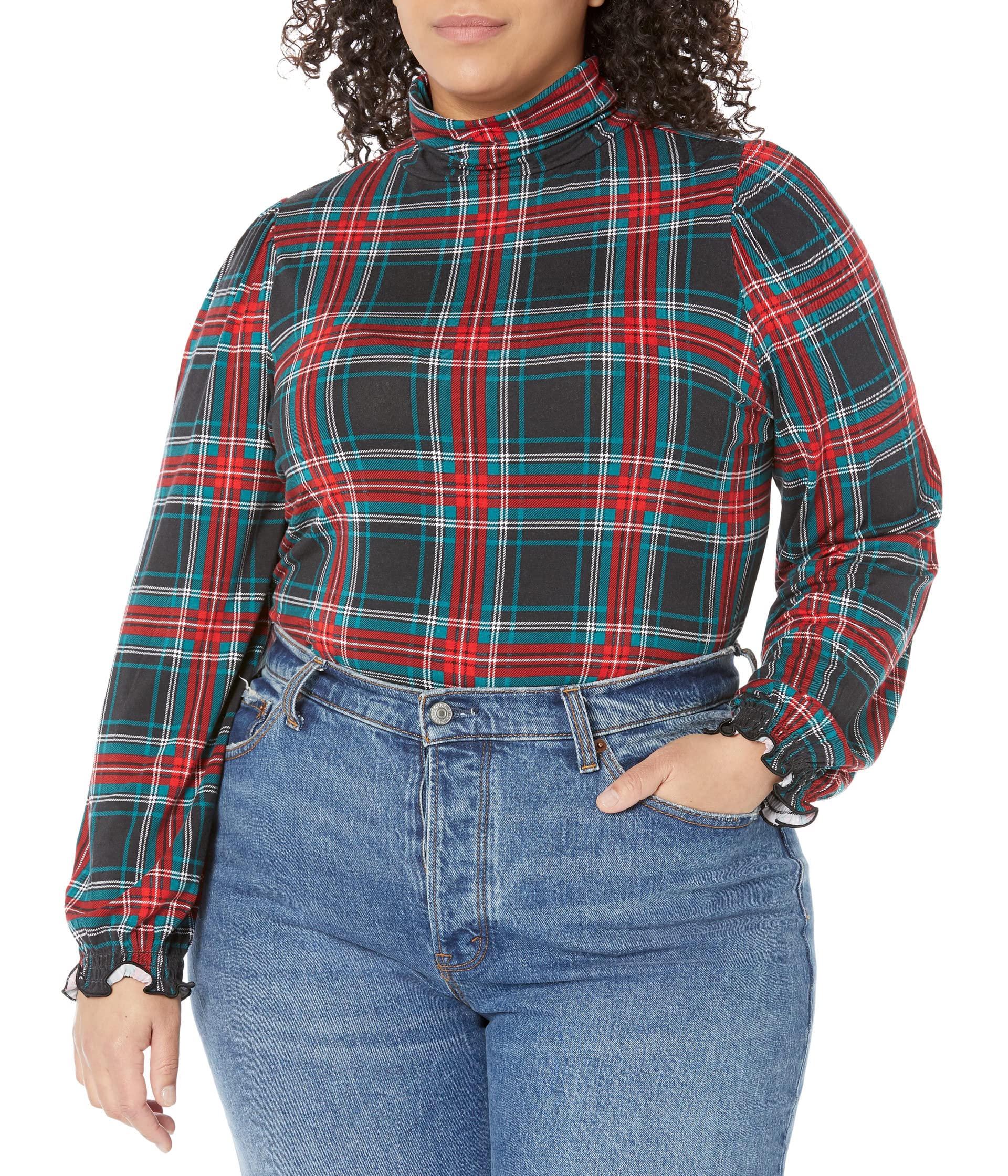 Plus Size Knit Turtleneck in Georgia Plaid Draper James