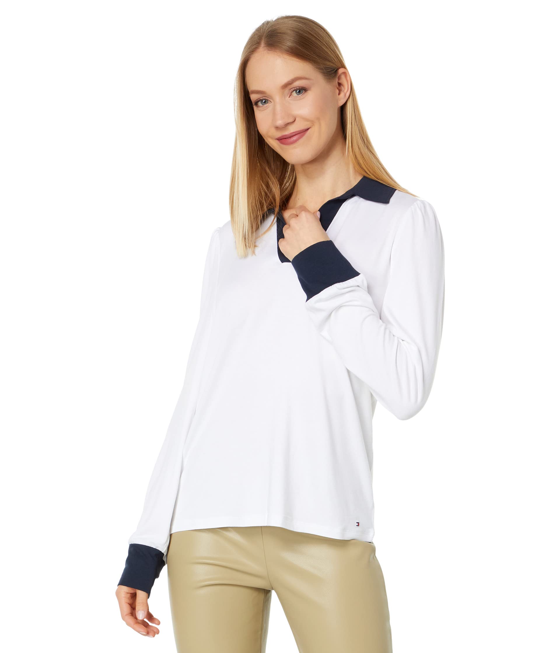 Женская блузка Tommy Hilfiger с длинным рукавом и воротником-стойкой Tommy Hilfiger