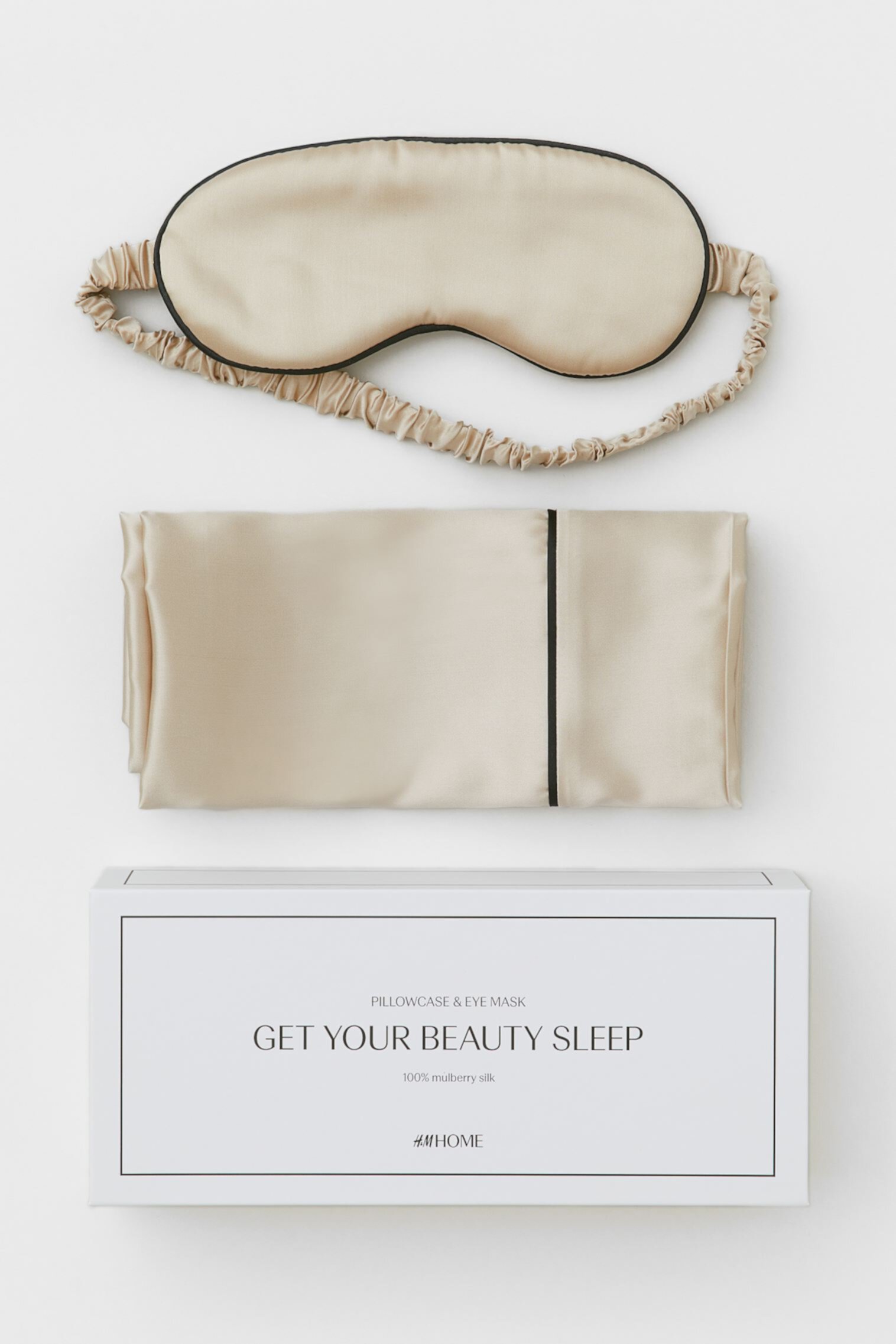Шелковая наволочка и маска для сна H&M