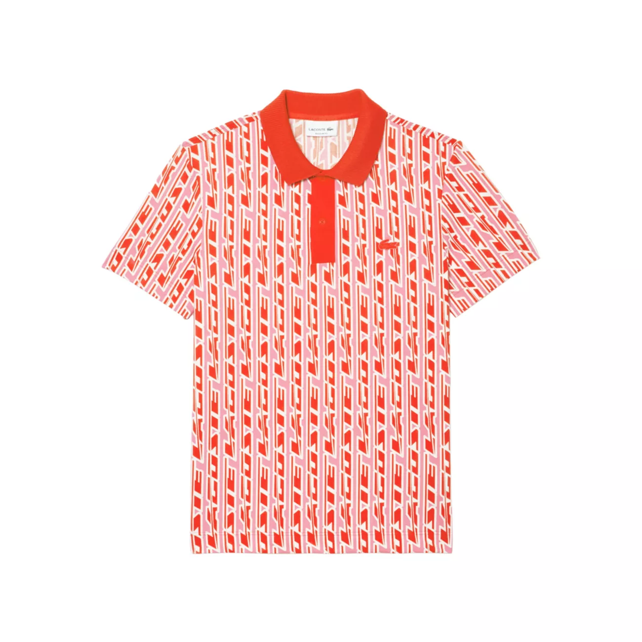 Two-Tone Printed Stretch Piqué Polo Shirt Lacoste