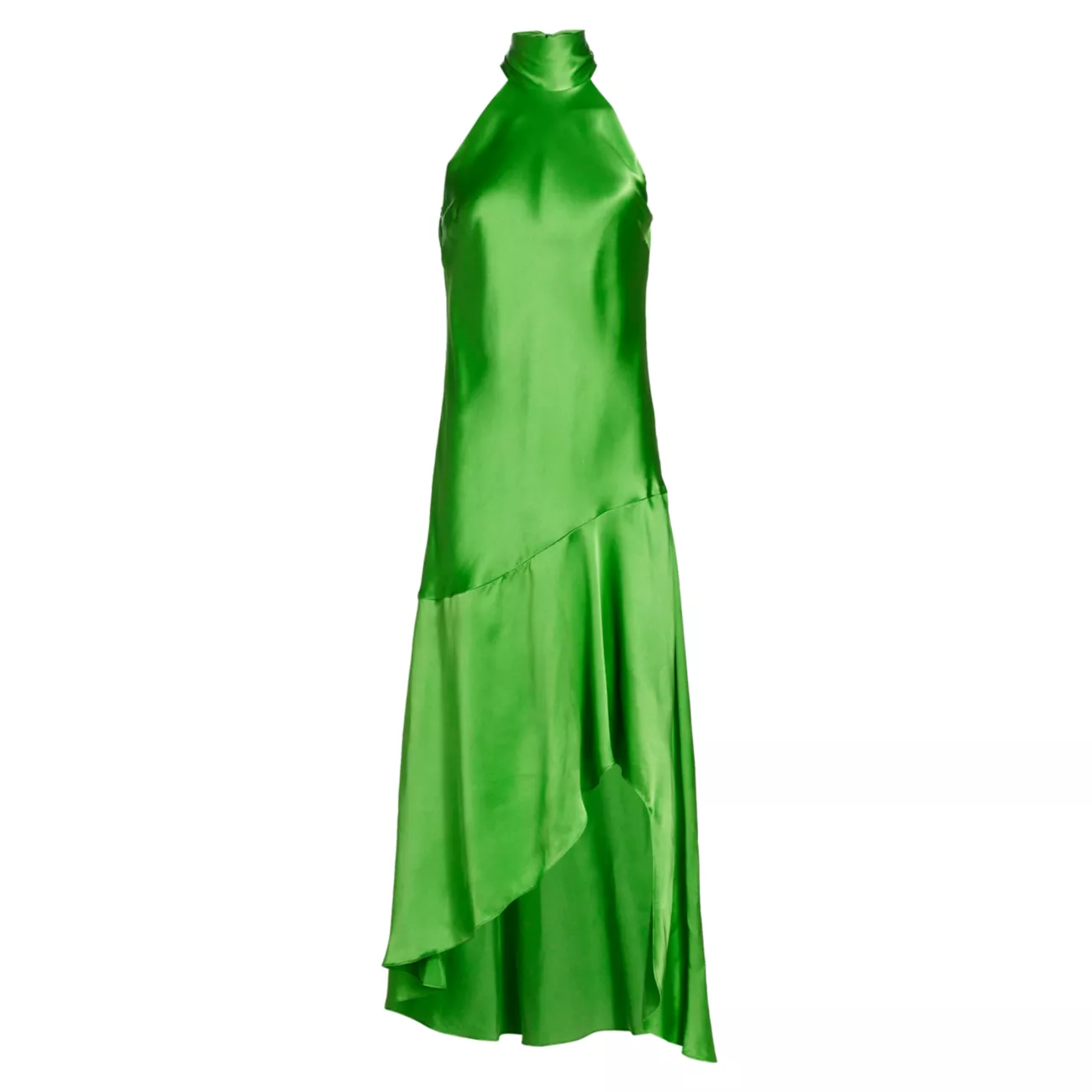 Шелковое платье хай-лоу с вырезом халтер FRAME