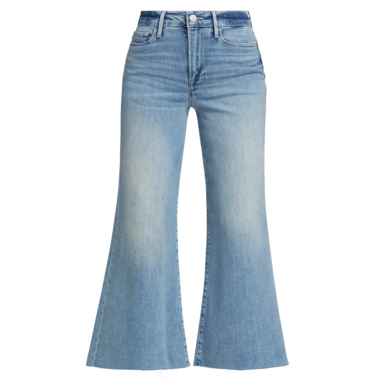Le Palazzo High-Rise Stretch Wide-Leg Crop Jeans FRAME