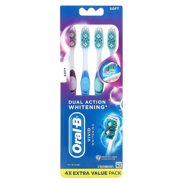 Vivid Whitening, Soft, 4 Toothbrushes Oral-B