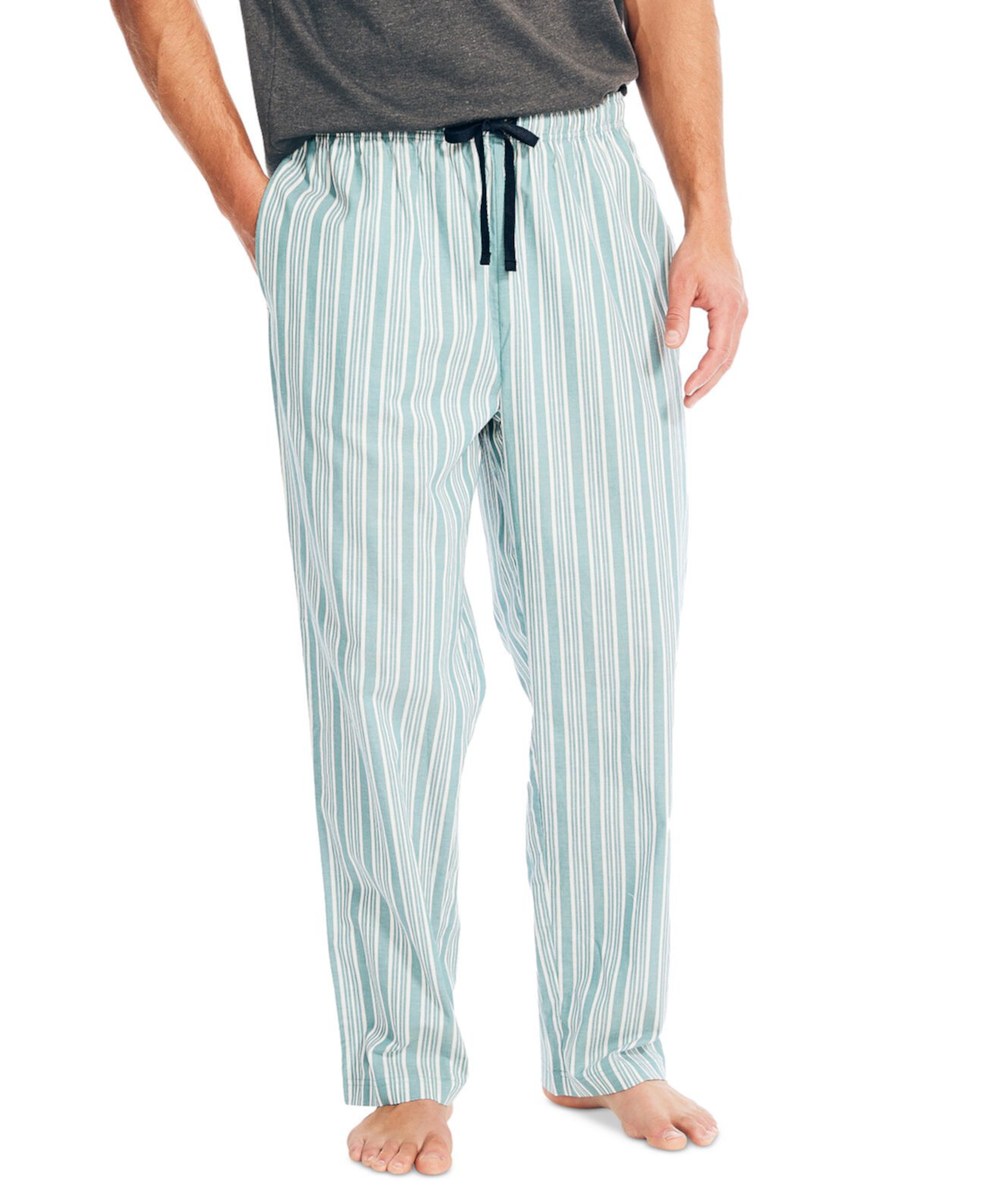 Мужские поплиновые штаны для сна классического кроя в полоску с принтом Nautica