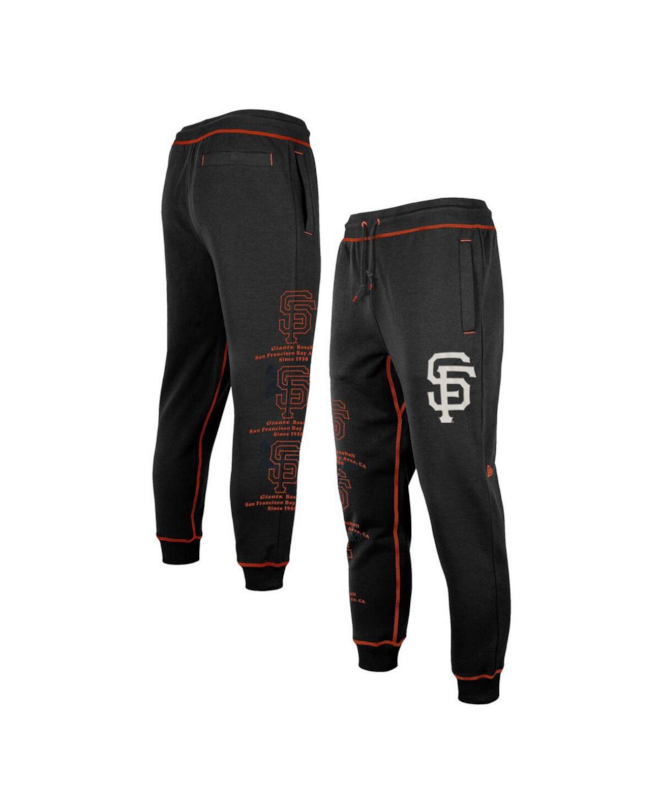 Мужские черные джоггеры San Francisco Giants Team Split с эластичным поясом New Era