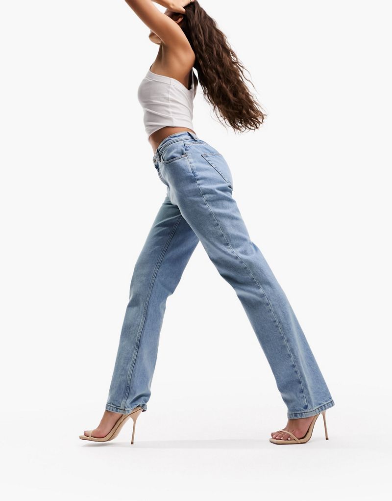 Голубые прямые джинсы в стиле 90-х ASOS DESIGN Hourglass ASOS DESIGN