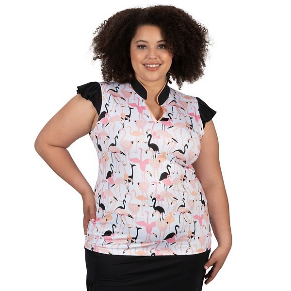 Женская Футболка Nancy Lopez Flamingo Sleeveless Golf Polo Nancy Lopez