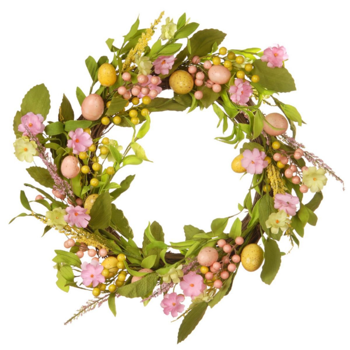 Decorated Easter Artificial Wreath - 22-Inch CC Christmas Decor