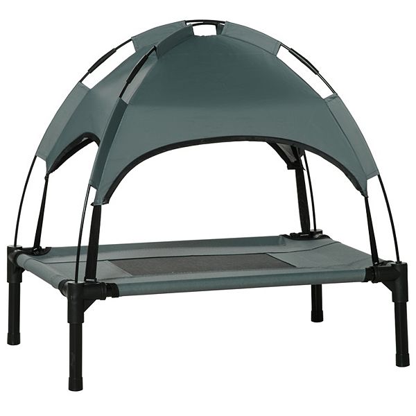 PawHut Elevated Portable Dog Cot Cooling Pet Bed With UV Protection Canopy Shade 48 inch PawHut