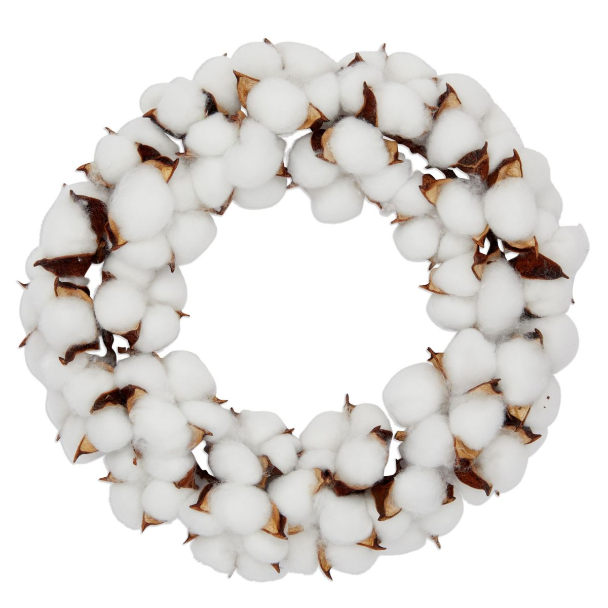 10.5 Inch Small Cotton Wreath with Adjustable Stems Farmlyn Creek