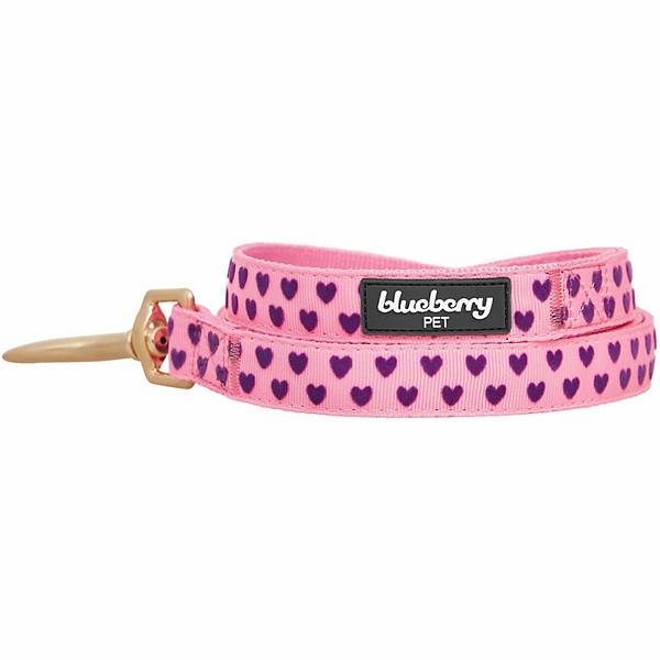 Blueberry Pet Dog Velvety Heart Flocking Leash Blueberry Pet