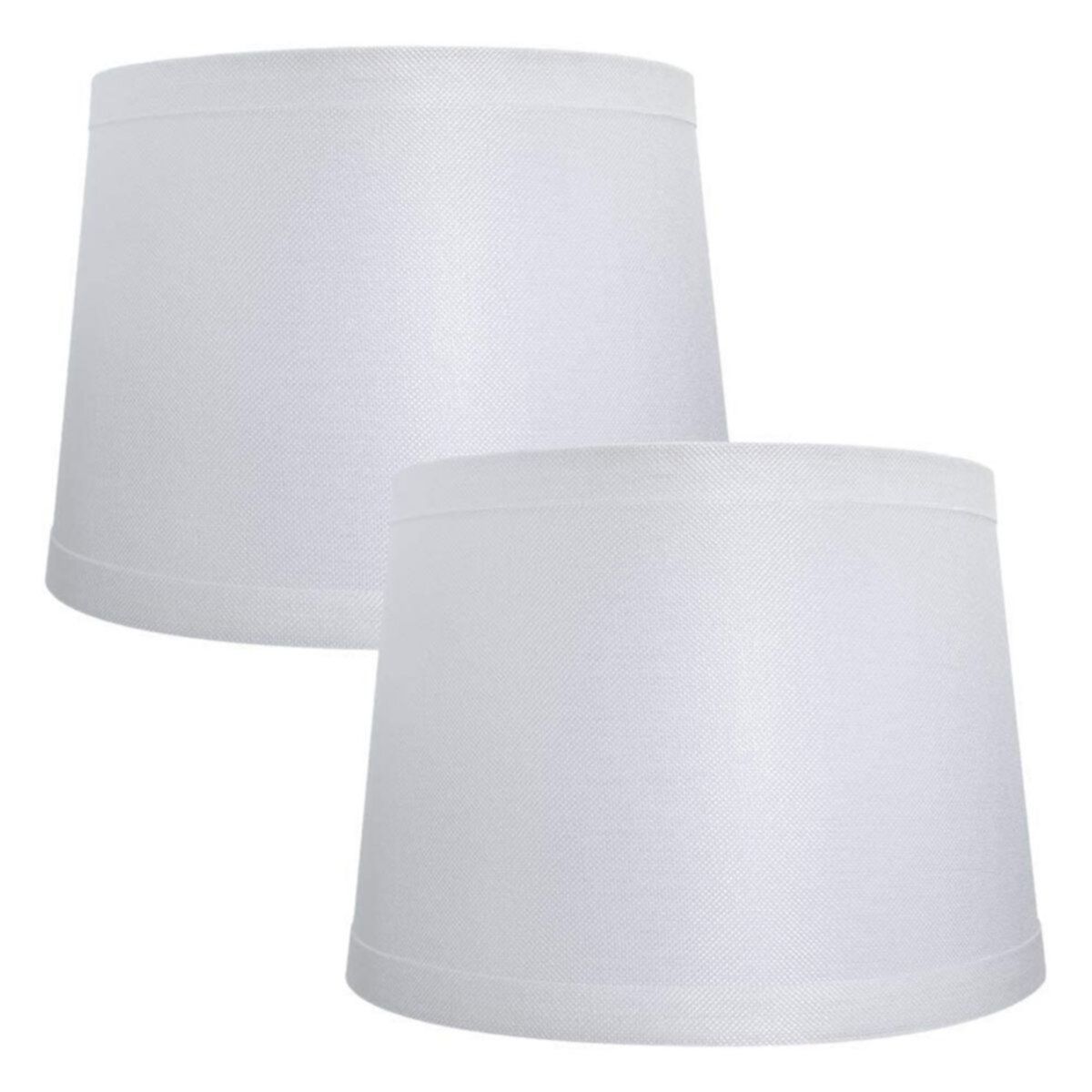 ALUCSET Fabric Drum Lampshades for Table Lamps and Floor Lights, Set of 2, White Alucset