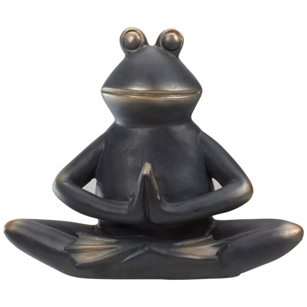 11" Yoga Frog in  Sukhasana Position Outdoor Garden Statue Christmas Central