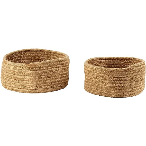 Woven Baskets for Storage, Brown Hemp Rope Basket (2 Sizes, 2 Pack) Juvale