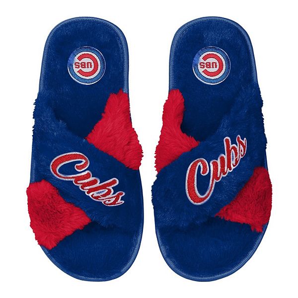 Женские тапочки из двухцветного искусственного меха FOCO Royal Chicago Cubs Unbranded