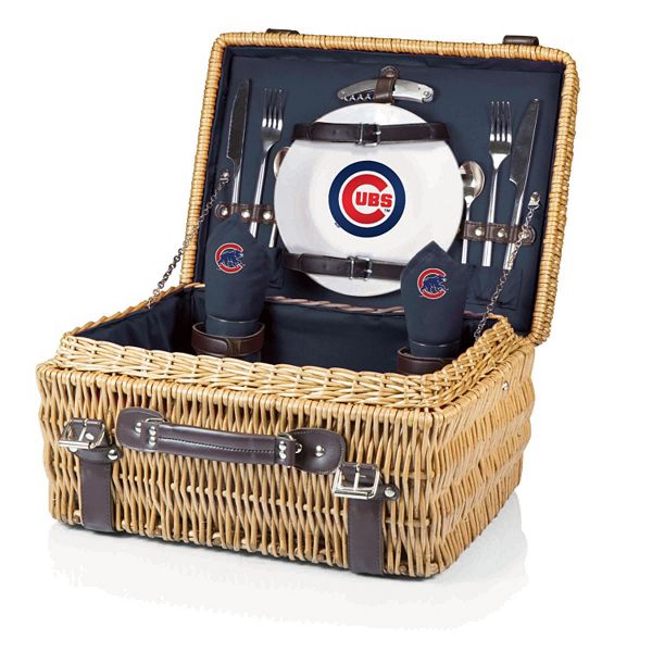 Корзина для пикника Picnic Time Chicago Cubs Champion из ивы с сервисом на 2 персоны, 40 см х 30 см х 25 см Picnic Time