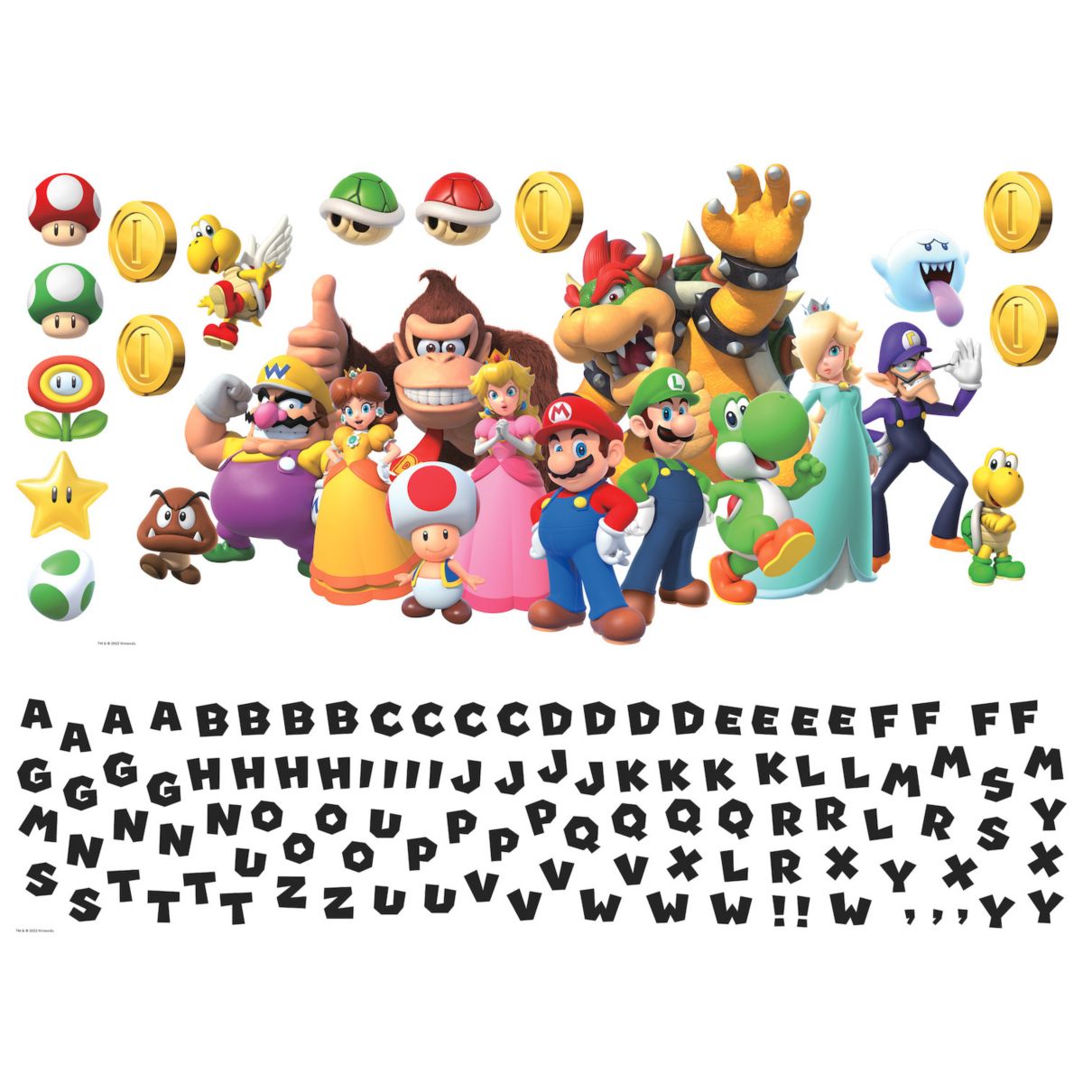 Набор наклеек для стен RoomMates Super Mario, 122 предмета RoomMates