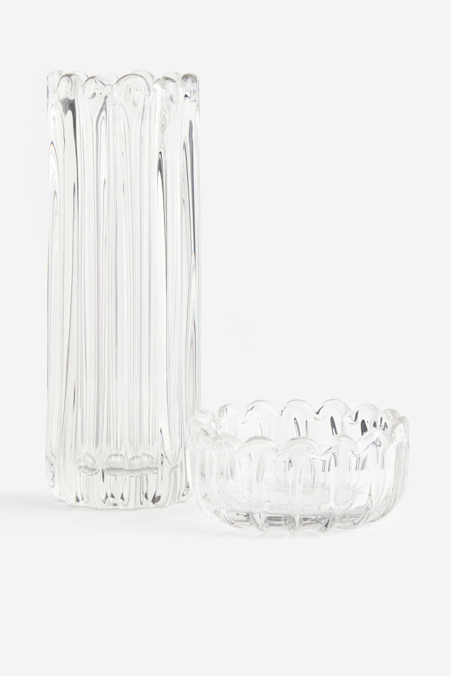 Высокая стеклянная ваза H&M