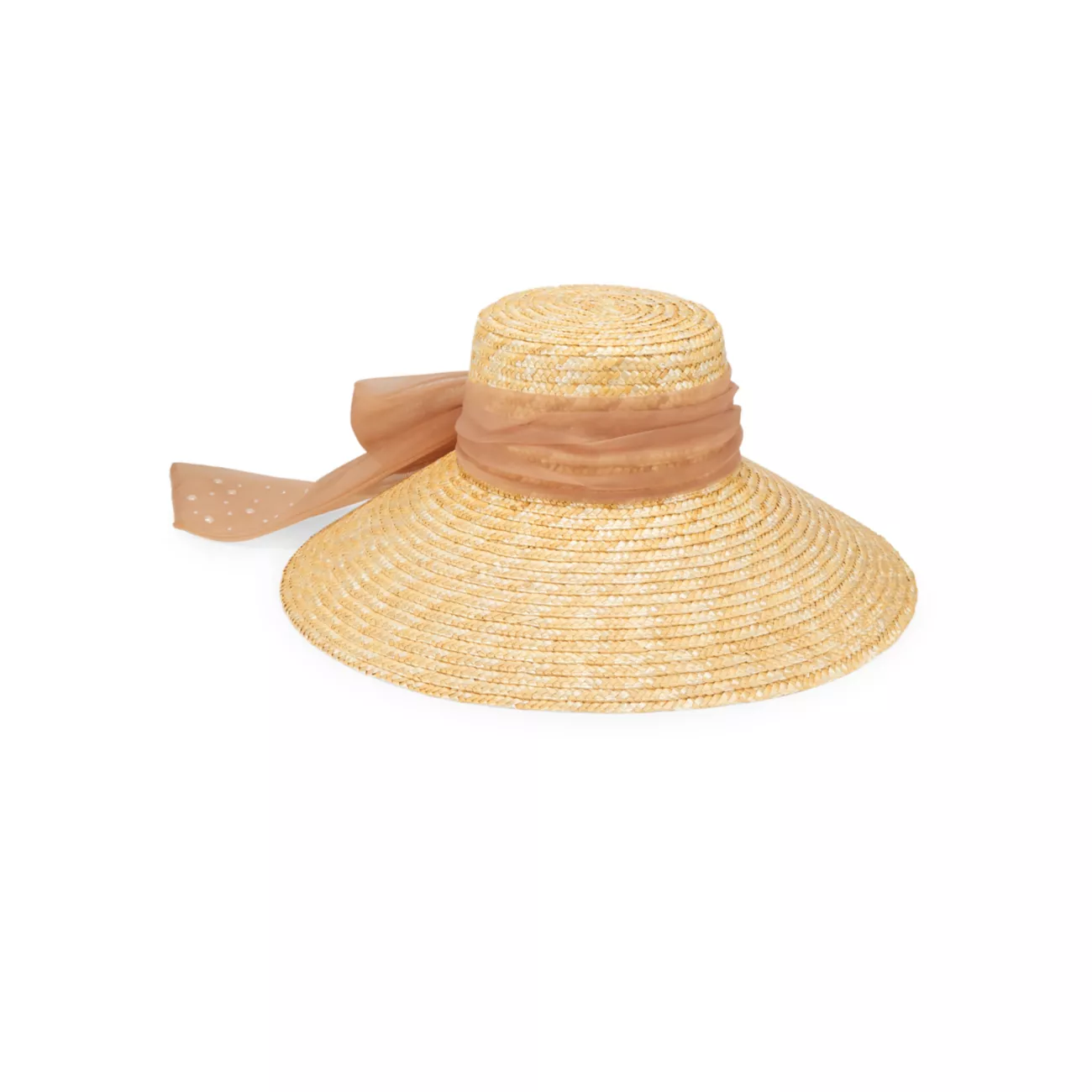 Соломенная шляпа Mirabel с лентой, украшенной искусственным жемчугом Eugenia Kim