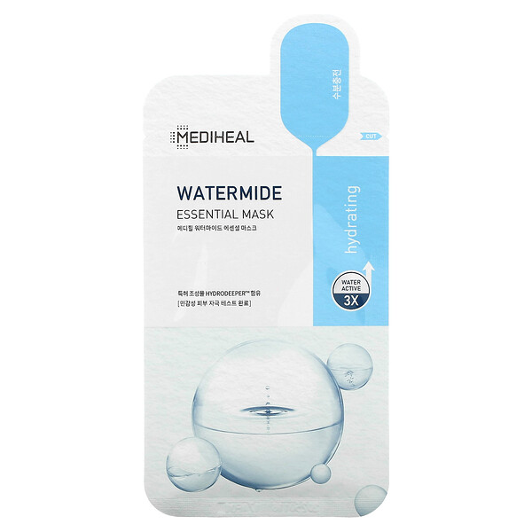 Маска Watermide Essential Beauty, 4 листа по 0,81 жидкой унции (24 мл) каждый Mediheal