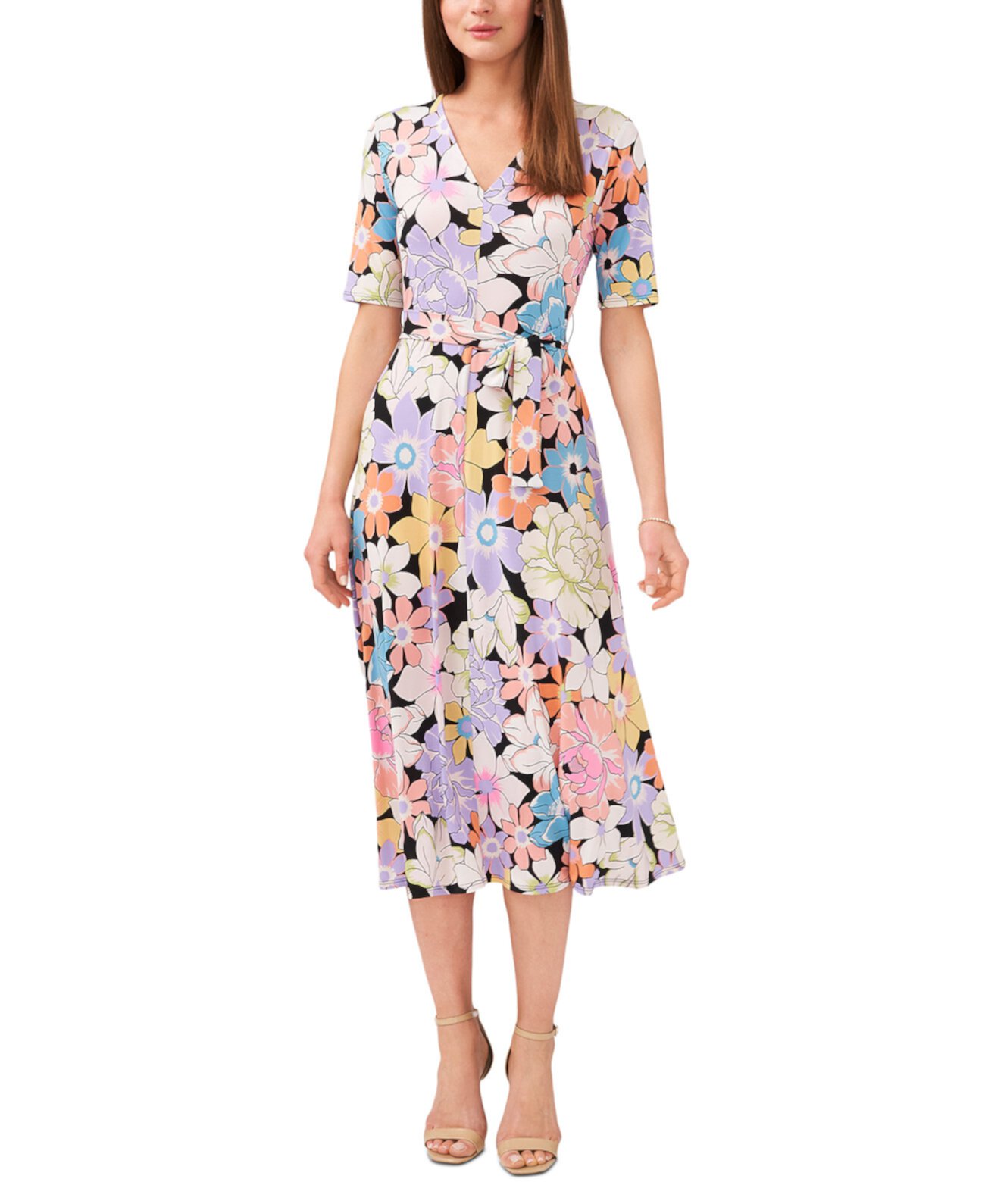 Женское Платье Midi с Цветочным Принтом и Поясом MSK MSK