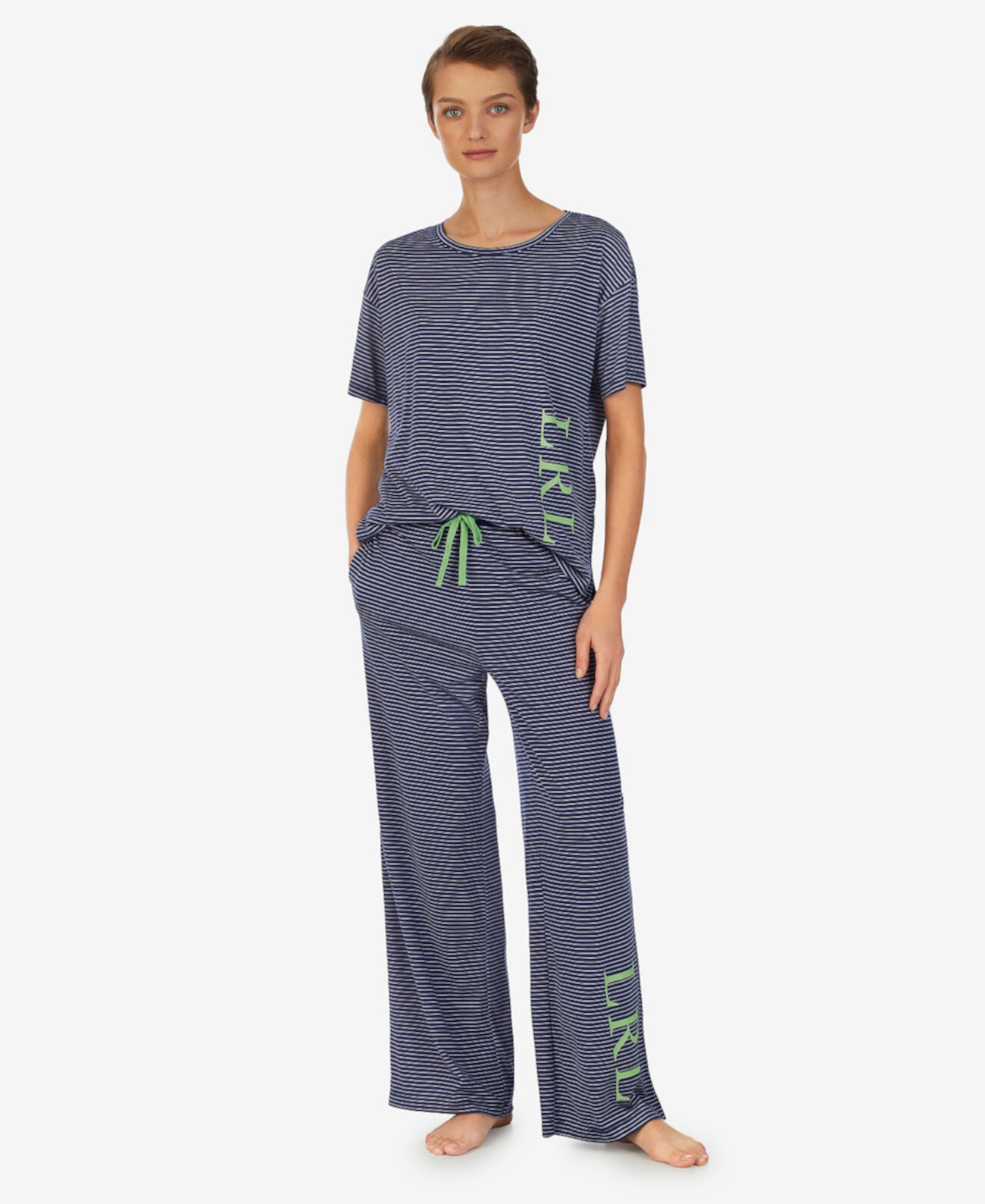 Женские широкие брюки с круглым вырезом и короткими рукавами, пижамный комплект из 2 предметов Ralph Lauren