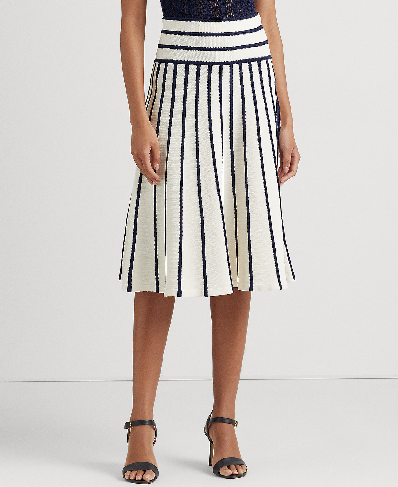 Миниатюрная юбка-миди трапециевидной формы в морском стиле Ralph Lauren