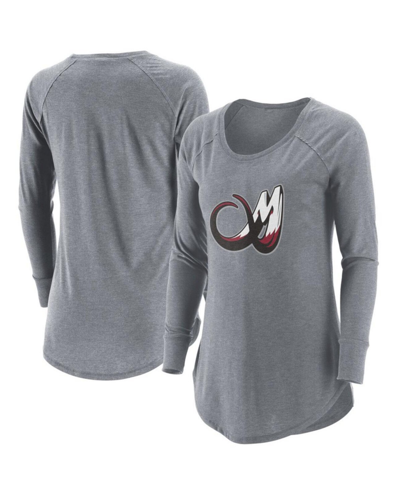 Женское Джерси ADPRO Sports Gray Colorado Mammoth Primary Logo Tri-Blend Long Sleeve T-shirt ADPRO Sports