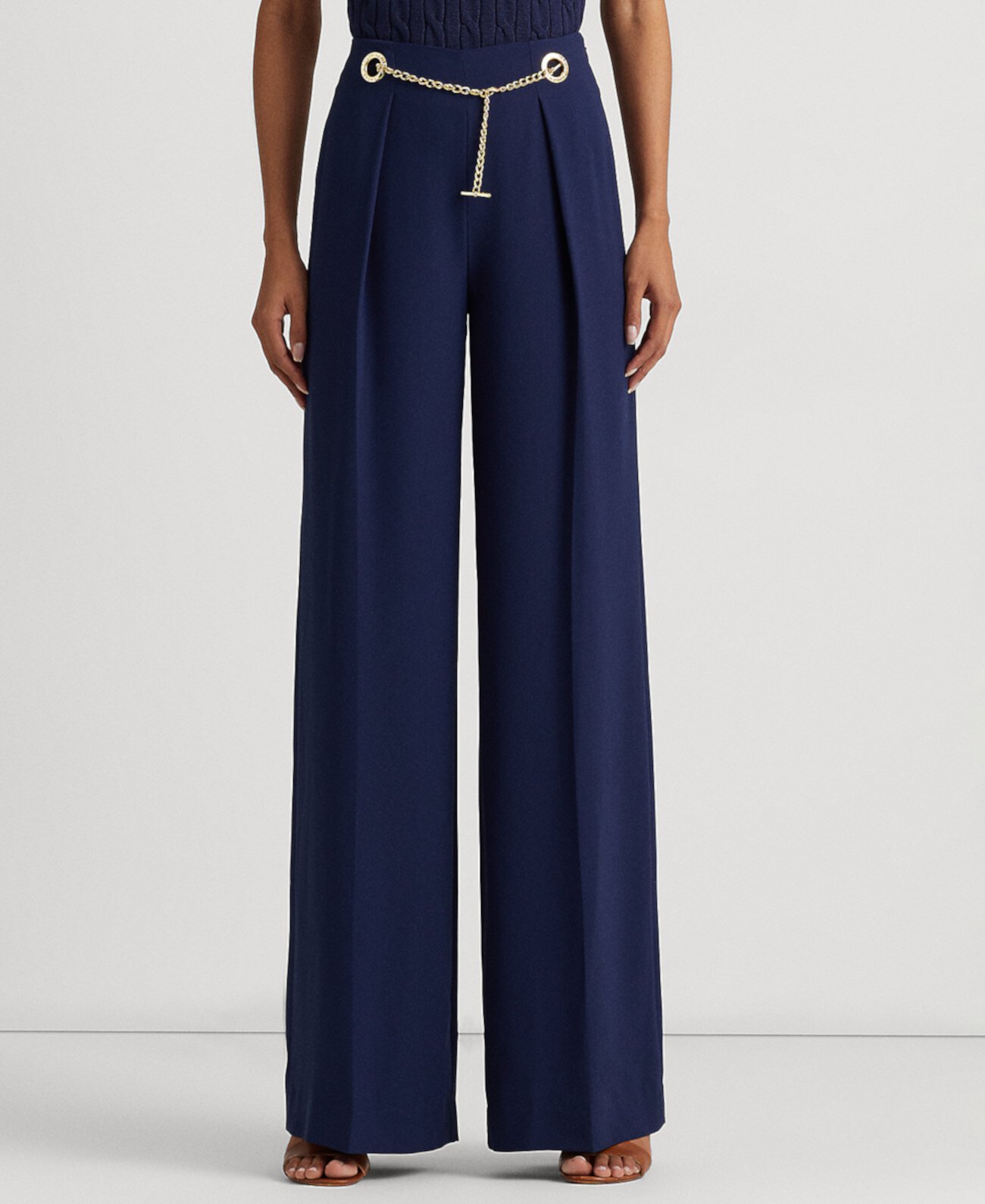 Женские широкие брюки из жоржета со складками и поясом Ralph Lauren