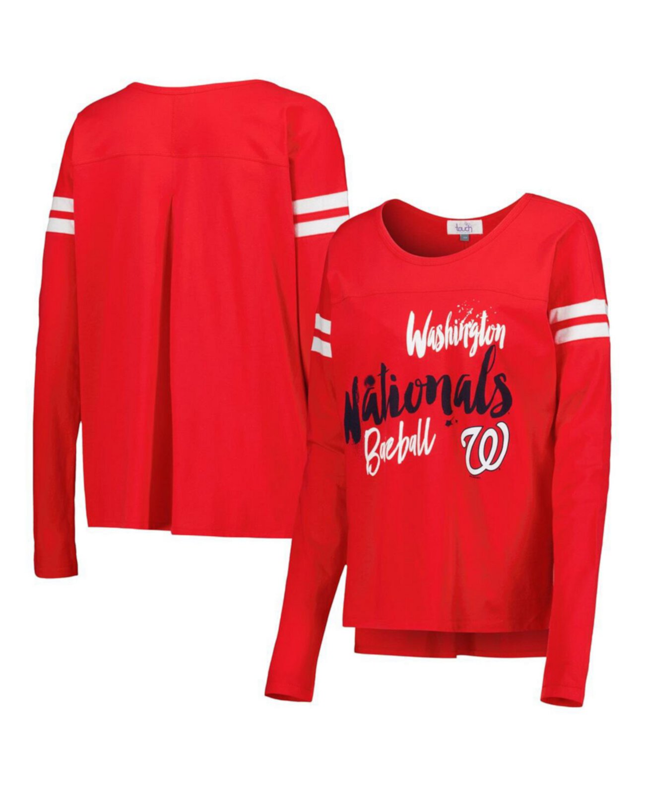 Женская красная футболка с длинным рукавом с графикой Washington Nationals от Touch Touch