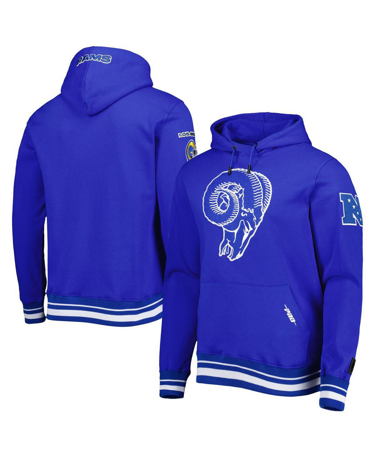 Мужская толстовка с капюшоном Royal Los Angeles Rams Retro Classic Fleece Pullover Pro Standard