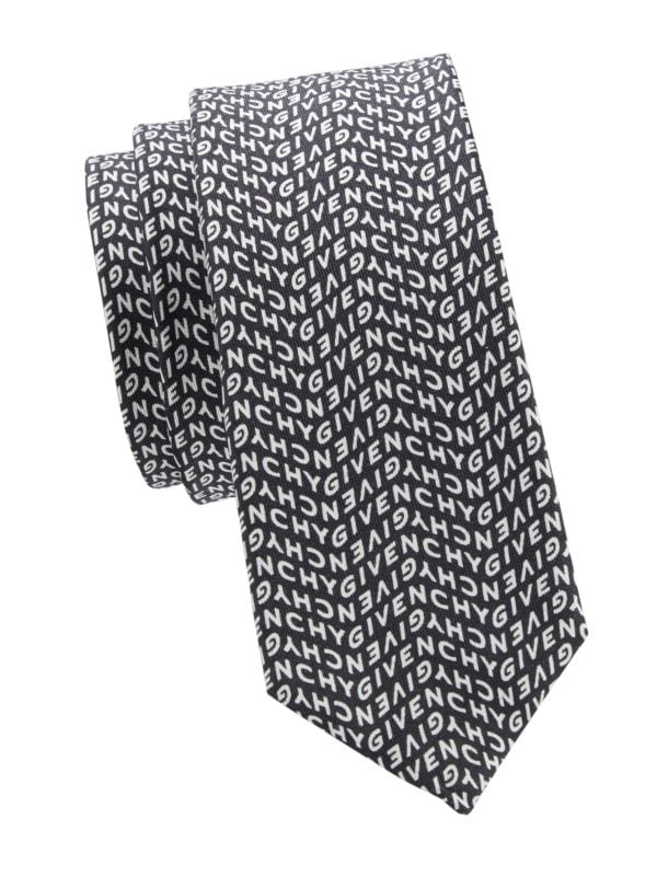 Шелковый галстук с логотипом "елочка" Givenchy