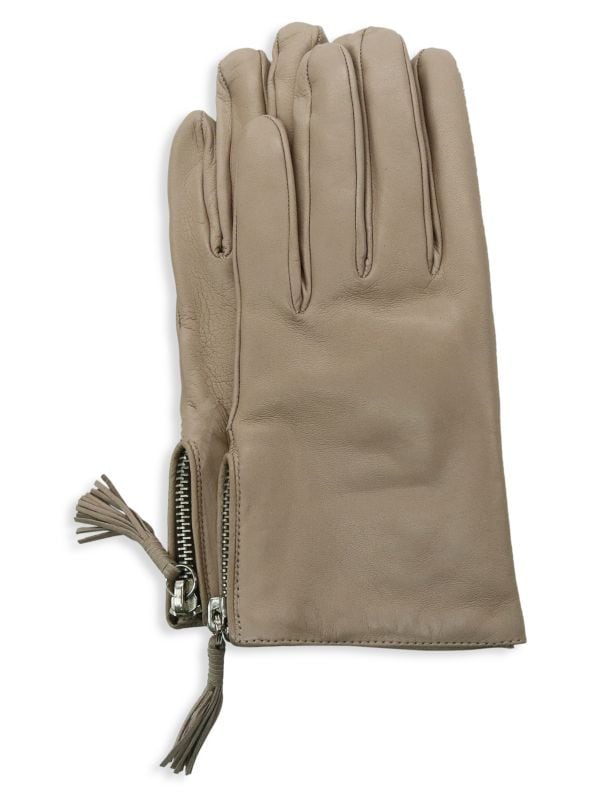 Кожаные перчатки с кисточками Portolano