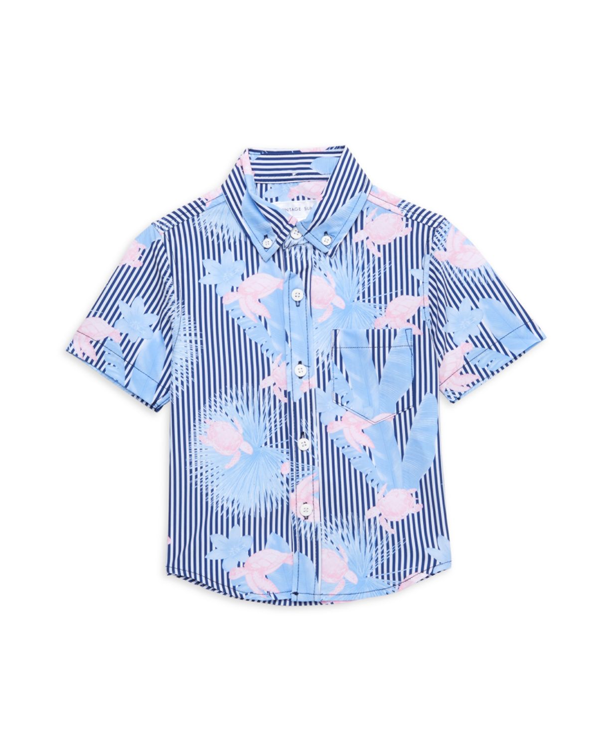 Рубашка в полоску с пальмами для маленького мальчика Vintage Summer