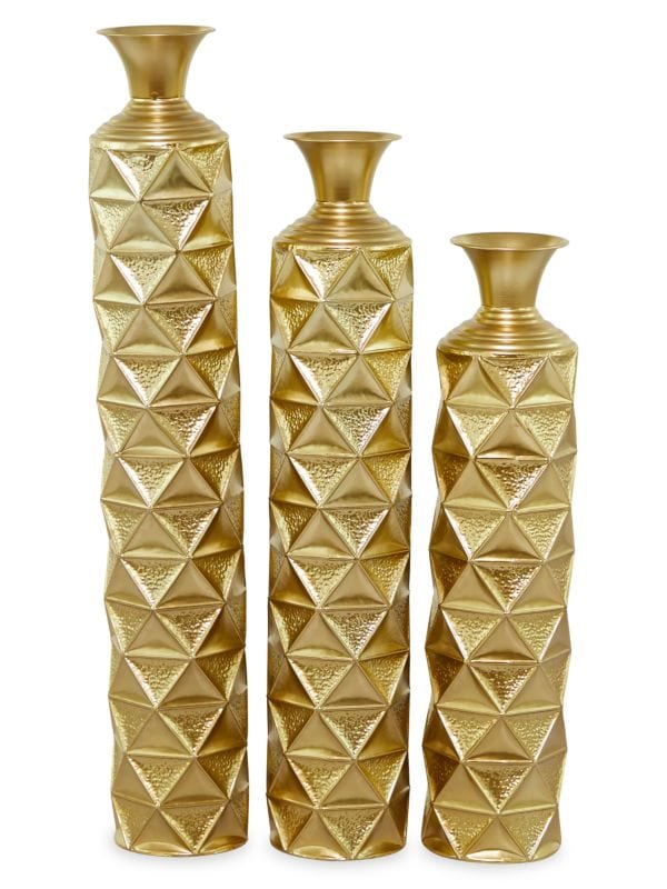 Набор из 3 металлических ваз со скошенной кромкой Primrose Valley