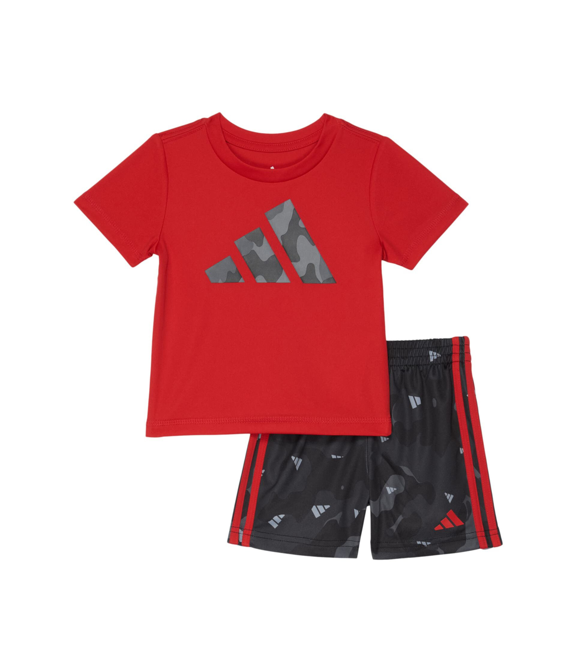 Футболка из полиэстера и шорты с камуфляжным принтом (для младенцев) Adidas